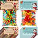 Funrous 100 Pcs Christmas Goodie Bags with Toppers Self-Adhesive Magical Christmas Reindeer Treat Bag Snowman Soup Food Candy Cellophane Bags Plastic Xmas Favor for Wrapping Baking Food Winter Gift