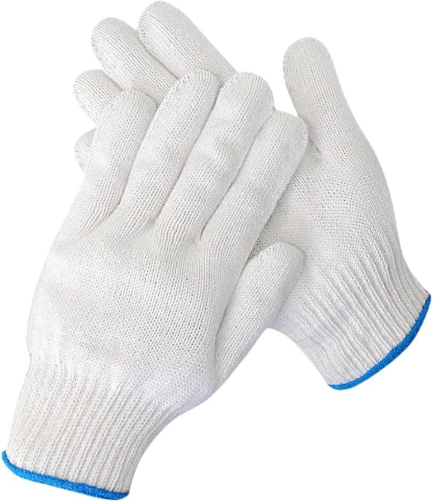 1 Pair Cotton work gloves - White Safety Work Gloves for repair, construction, Industrial, Warehouse, Gardening, BBQ, and other uses, for men and women, L size