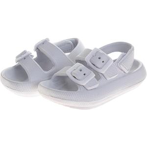 Josmo Kids Jelly Sandals Open Toe Strap Summer Pool Beach Shoes for Boys and Girls (Size 5-10 Toddler) (White)