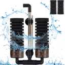 hygger Sponge Filter, Aquarium Filter Double Sponge Replaceable Media with 4 Biochemical Sponges and 1 Bag of Filtered Ceramic Balls Ultra Quiet Filter Fish Tank (S/M) (M for 15 to 55 Gallon Tank)