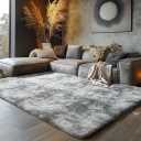 Shag Area Rugs for Bedroom Living Room,8X10 Ultra Soft Fluffy Area Rugs for Dorm, Indoor Carpet Nursery Rugs for Kids Girls Room Home Decor,Tie-Dye Grey