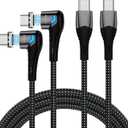 100W USB C to USB C Magnetic Charging Cable (1 Pack, 5ft) Right Angle Magnetic Phone Charger 5A PD Fast Charge Cord for MacBook Pro/Air, iPad Pro, iPhone 16 15 Pro, Galaxy S23