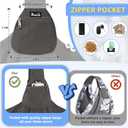 SlowTon Dog Carrier Sling - Thick Padded Shoulder Strap Adjustable Dog Carriers for Small Dogs, Puppy Carrier Purse for Pet Cat with Front Zipper Pocket Safety Belt Machine Washable (Grey M)