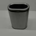 9L/2.4GAL Silver Bathroom Trash Can, Chrome Open Double Bin, Narrow Garbage Can for Bedroom, Hotel, Office, RV (Silver)
