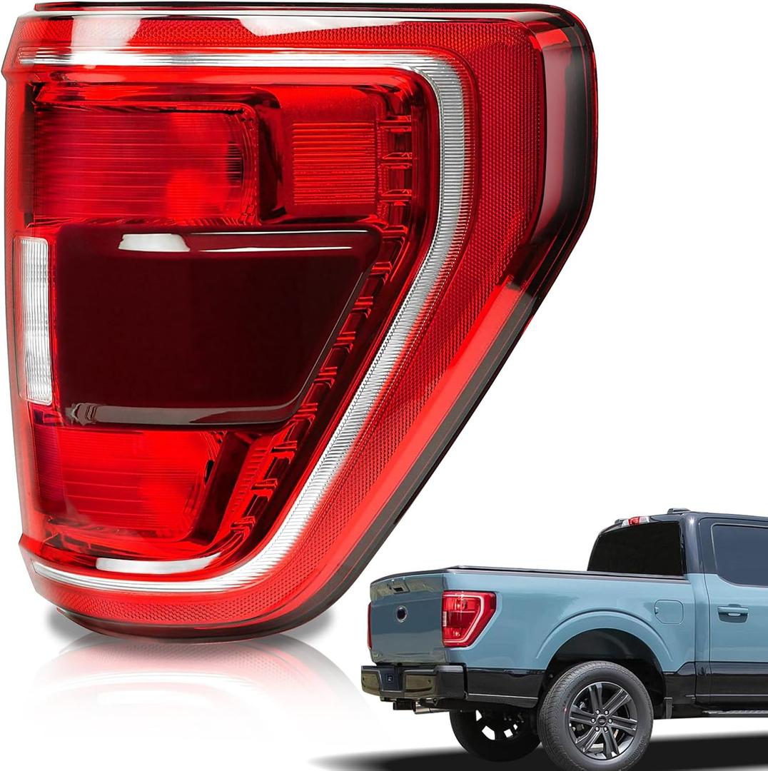 Tail Lights Compatible With 2021 2022 2023 Ford F150 XLT TREMOR Halogen W/Blind Spot,Right Passenger Side Brake Rear Taillight Assembly,Replace ML3Z13404C