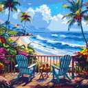 YarnMate Landscape Paint by Numbers for Adults,Beach Paint by Number for Adults Beginner,Easy Paint by Number on Canvas for Relax and Home Wall Decor 16X20 Inch (Without Frame) (MT21196)