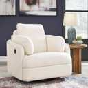 Signature Design by Ashley Modmax Contemporary Swivel Glider Nursery Recliner, Stain-Resistant Next-Gen Nuvella Performance Fabric Rocking Chair for Living Room, Beige, 42" W