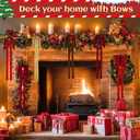 6 PCS Large Brown Velvet Ribbon Bows for Christmas Tree, 23.5x15.5 Inch Bow Tree Topper Velvet Ornaments for Christmas Tree Decorations Outdoor Garland Wreath Decor