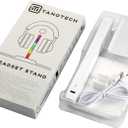 2 x Headphone Stand, Headset Stand, LED Multi-Color Light, 2 in 1, Headset Holder, Gaming Accessories, Tabletop Setup (White)