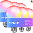 DAYBETTER Smart Light Bulbs, Alexa Light Bulb, WiFi Light Bulbs, RGBCW Color Changing Light Bulb A19 9W 800LM, Smart Bulbs that Work with Alexa & Google Assistant, Music Sync, No Hub Required, 6 Pack