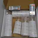 Raycare Flameless Candle with Remote Timer  5 Flickering Acrylic Battery Operated LED Pillar Candles with Embedded Star String for Christmas, Home Decor, and as a Gift(White)