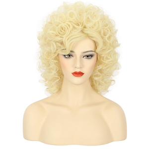 karlery Women Long Blonde Wave Wig Dolly Parton Retro Singer Wig for Halloween Party Fashion Costume