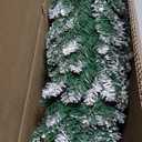 5 ft. Snow Flocked Unlit Artificial Pencil Christmas Tree Hinged with Pine Cones