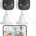 Jennov 2K WiFi Security Camera Indoor/Outdoor, Plug-in Home Surveillance Cam with Color Night Vision, Human Motion Detection, 2-Way Audio, IP66 Waterproof, Baby & Pet Monitor, 5G/2.4G