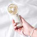 Mini Portable Fan, (2 x AAA Batteries, Batteries Not Included) Lightweight Handheld Fan Perfect for Outdoor, Travel, Office, Hiking and Camping - White