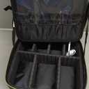 Makeup Travel Train Case with Mirror LED Light 3 Adjustable Brightness Large Cosmetic Bag Portable Storage Adjustable Partition Waterproof Makeup Brushes Make up Jewelry Gift for Women