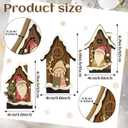 Redbaker 3 Pcs Christmas Decorations Indoor Wooden Gnome Table Decor Vintage House Block Sign Rustic Farmhouse Christmas Tiered Tray Decor for Xmas Home Office Tabletop Mantel Shelf Desk Party