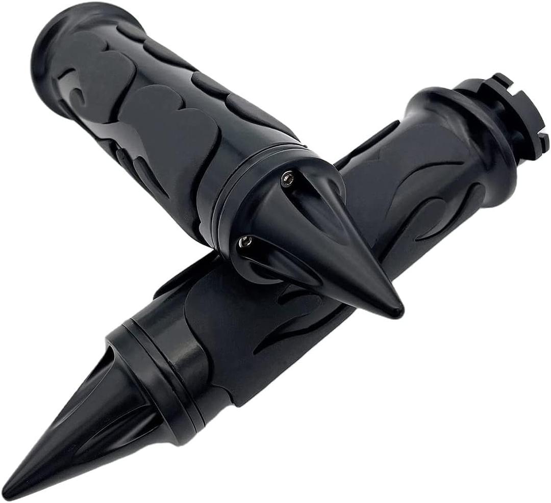 1" Motorcycle Handlebar Grips Bar Grip 24.5mm 26mm Thruster Grip for Harley Yamaha Suzuki by D1M (Black)