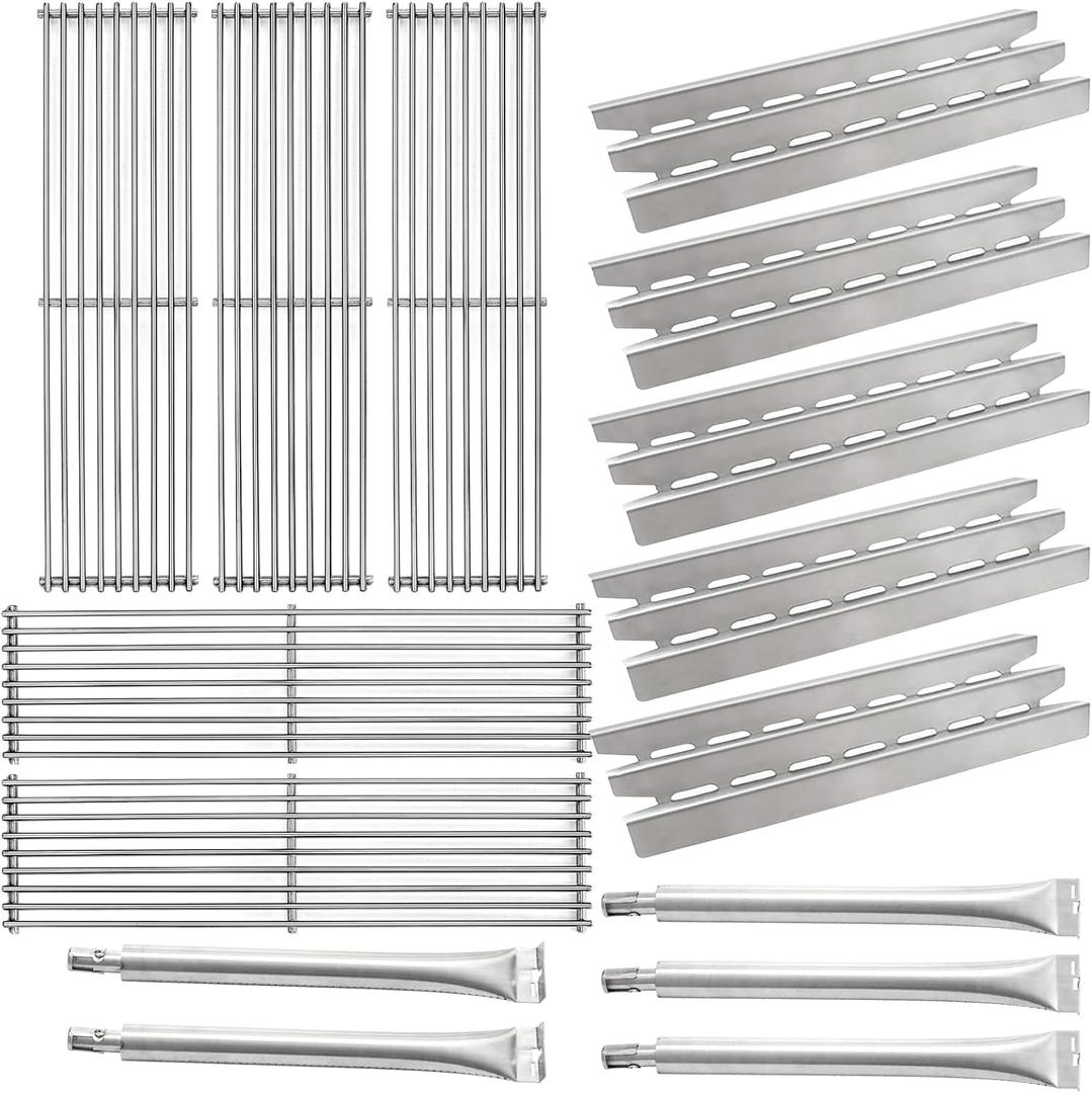 96021 11081 66025 Grill Replacement Parts for Broil-Mate,Huntington and Broil King Baron 540,590 590-S,9235-24 9235-27,Grill Burner,Heat Plates,Grates,5 Pack Set