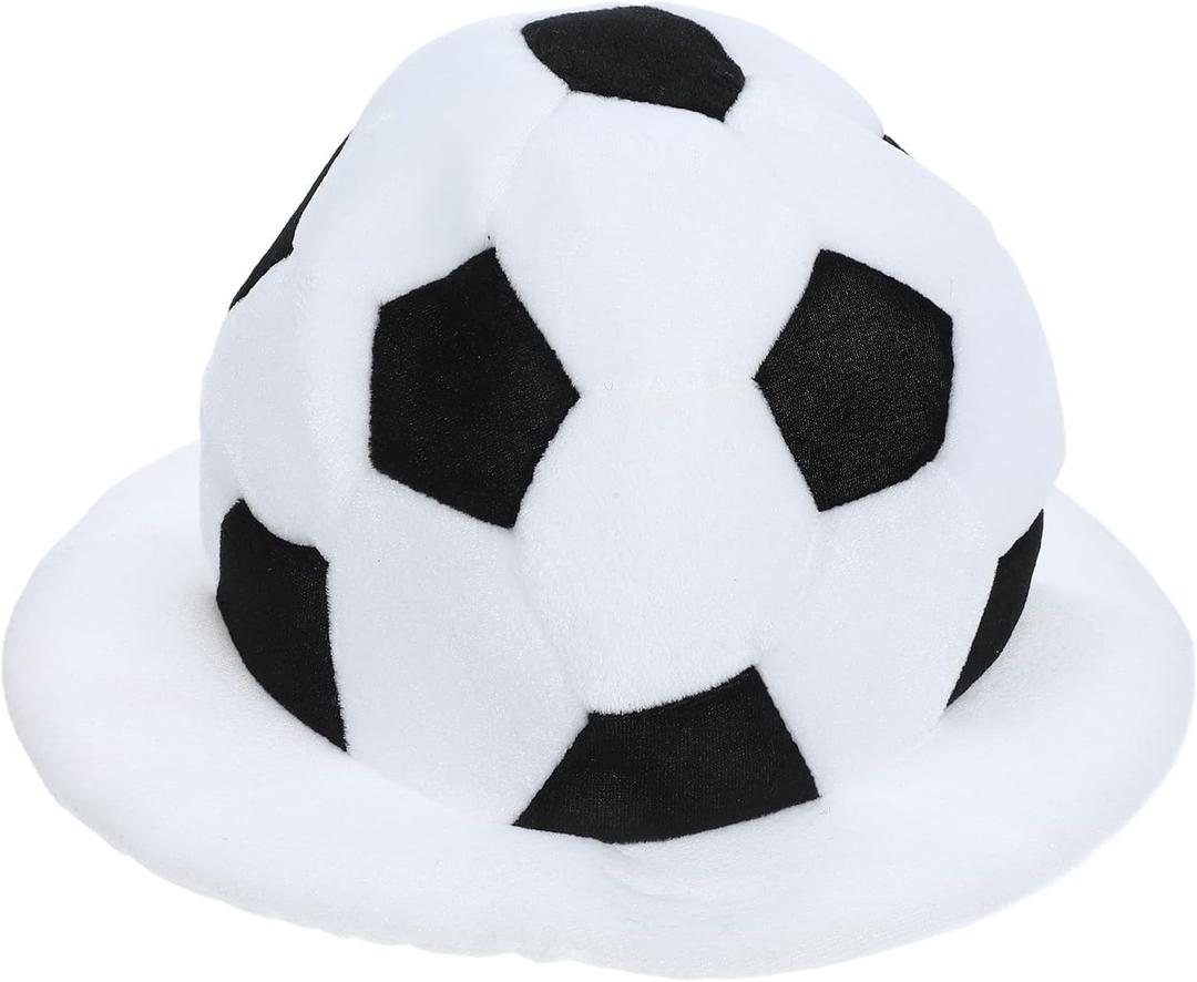 POPETPOP Soccer Party Hats Plush Football Hat Soccer Ball Costume Hat 2024 Cheerleading World Football Games Celebration Hat Sports Cap Headdress