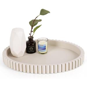 Oval Tray for Coffee Table Decor, 15" Concrete Tray, Table Centerpieces Decorative Trays for Home Decor, Modern Decorative Trays for Coffee Tables, Centerpiece Trays, Gray