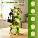 Solar Garden Statues, Resin Stacked Frog Statue, Waterproof Solar Garden Figurine for Outside Yard Outdoor Patio Lawn Decor, Solar Animal Lights for Women, Birthday Easter Gifts