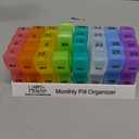 Pill Organizer Monthly - 31 Day Am/Pm Daily 32 Pill Cases for Each Day, Organizer Box for Vitamins, Medicine and Medication