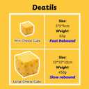 2 x Small Mini Cheese Squishy - Tiny Soft Rising Food Squeeze Toys, Stress Relief, Sensory Fidget for Adults Yellow Soft Novelty Cute Party Favors (2 Inch)