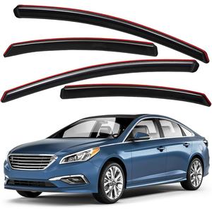 Lightronic Extra Durable Clip-on in-Channel Auto Vent Window Visors, Fits 2011-2014 Hyundai Sonata (Includes Hybrid), UV Protection Rain Guards, Original Wind Deflectors, Smoke, 4-Pcs