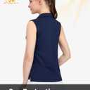 MIER Women's Sleeveless Golf Polo Shirts Athletic Tennis Collared Tank Tops, Quick Dry, UPF 50+ (Medium, Navy)