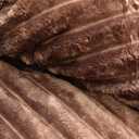 EXQ Home Fluffy Comforter Set King Size - Super Soft Faux Fur Stripe Jacquard Comforter 1 Pieces,Terracotta Fleece Bedding Set,Winter Warm Bed Set,1 Comforter with 2 Pillowcase