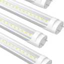 Fluorescent Light Bulbs Replacement 4FT, T8 LED Bulbs 4 Foot Type A+B, 24W (65W Equivalent) 3200LM, 6000K Daylight White, 48 Inch Tube, F32T8 or F40T12 LED Replacement, Non-Dimmable, 4-Pack