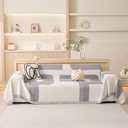 MEETSKY Couch Cover for Dogs Oversized Sofa Slipcover Couch Protector Covers for Sectional Sofa,Universal Fit for Couch 3-4 Seat, Thick Soft Touch, 91" x 150", Grey Geometry