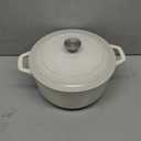 Mueller Cast Iron Dutch Oven Pot with Lid, 6 Quart Enameled, Dual Handles, Stainless Steel Knob, Stew & Induction Pot - For Braising, Roasting, Baking, Cast Iron Bread Pan with Lid, White