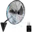 18 in. 3-Speed Industrial High Velocity 6000 CFM Outdoor Wall Fan In Black for Commercial/Garage/Residential/Warehouse