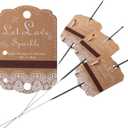 100pcs Rustic White Lace Wedding Sparkler Tags with Match Holder and Striker Send Off Exit Tags for Wedding, Kraft Paper