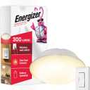 Energizer LED Ceiling Light Fixture, Battery Operated, Wireless Wall Switch Remote, 300 Lumens, Ceiling Light No Electricity, Perfect for Closets, Laundry Room, Garage, Shed and More, 58823-T1