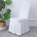 50pcs Pleated Skirt Spandex White Chair Cover Hotel Banquet Party Events Wedding Decoration Seat Protector Slip Covers