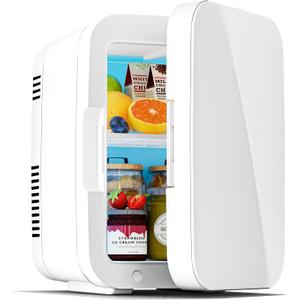 Mini Fridge for Bedroom - Portable 4 Liter/6 Can Cooler & Warmer for Skincare, Cosmetics, Makeup, Medicine & Food - Small Refrigerator with AC/DC Power for Home, Car, Dorm & Office
