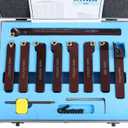 Accusize Industrial Tools 3/4" 9 Pieces/Set, Indexable Carbide Turning Tools and Boring Bar, 2988-0034
