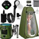 Portable Camping Shower, 6000mAh Rechargeable Shower Pump, Large Capacity Foldable Bucket, 6' 7" Filtered Shower Head, Summer Beach, Outdoor Camp Showering, Hiking, Pet Bath, RV Car Wash, Water Plant