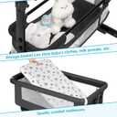 YADAQE Baby Cradle, Freestanding Bedside Bassinet, 3-in-1 Convertible Bassinet with 360 Swivel Wheels, 2026 New Model Adjustable, Easy-Fold Portable Neutral Baby Newborn Bassinet (Dark Gray)
