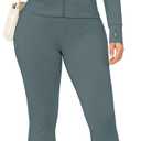 UOUA Women's 2 Piece Set Long Sleeve Jacket & Ankle Length Workout Flare Leggings Casual Matching Outfit Tracksuit Sweatsuit, S