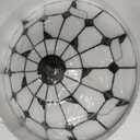 16 Inch Tiffany Style Stained Glass Ceiling Light Flush Mount Ceiling Light Vintage Chandeliers Pendent Light Fixtures (16 Inch Pink)