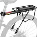 West Biking 110Lb Capacity Almost Universal Adjustable Bike Cargo Rack Cycling Equipment Stand Footstock Bicycle Luggage Carrier Racks with Reflective Logo (Black)