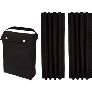 Amazon Basics Portable Blackout Curtain Shade with Suction Cups, 50"W x 78"L, 2-Pack, Black