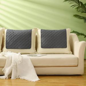Panelee 2 Pcs Headrest Cover for Recliner Chair Sofa Headrest Cover Head Protector Furniture Protector for Recliner Sofa Slipcovers(Gray)
