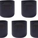 5 Pack 5 Gallon Grow Bags,Nonwoven Fabric Plant Growing Bag with Handles,for Vegetables Flower Fruits Herb Bonsai,Black