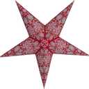 GalaxyArts Paper Star Lanterns, 24 Inch Red Chakra 3D Light-Up Hanging Lamp, Handcrafted Hollow Out 5-Point Star Decoration for Christmas, Wedding, Birthday, Parties, Indoor Outdoor Holiday Home Dcor (Medium)