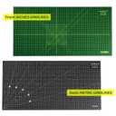 NEWBRAUG 23'' × 47'' Large Self Healing Cutting Double Sided 5-Ply Mat, Big Cutting Board for Rotary Cutting, Quilting, Sewing, Craft, Fabric & Scrapbooking(Green/Black)